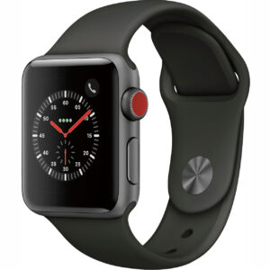 خرید و قیمت | ساعت هوشمند اپل واچ سری 3 سلولار مدل 38mm Stainless Steel Case with Black Sport Silicon Band