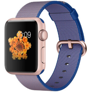 خرید و قیمت | ساعت هوشمند اپل واچ مدل 38mm Rose Gold Aluminium Case With Royal Blue Nylon Band