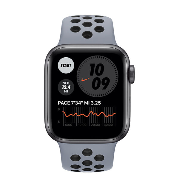 خرید و قیمت | ساعت هوشمند اپل واچ سری 6 مدل 40mm Aluminum Case with Nike Sport silicone Band