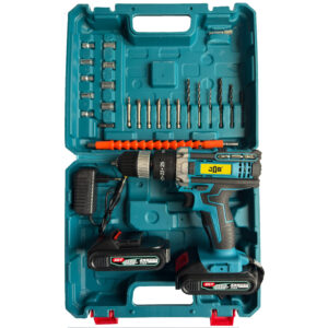 خرید و قیمت | دریل پیچ گوشتی شارژی چکشی سه نظام 10 میلیمتر 118 ولت جاب مدل JB-118 MAX EDITION مجموعه 40 عددی
