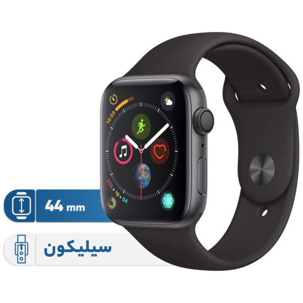 خرید و قیمت | ساعت هوشمند اپل واچ سری 5 مدل 44m Aluminum Case Black Sport Silicon Band
