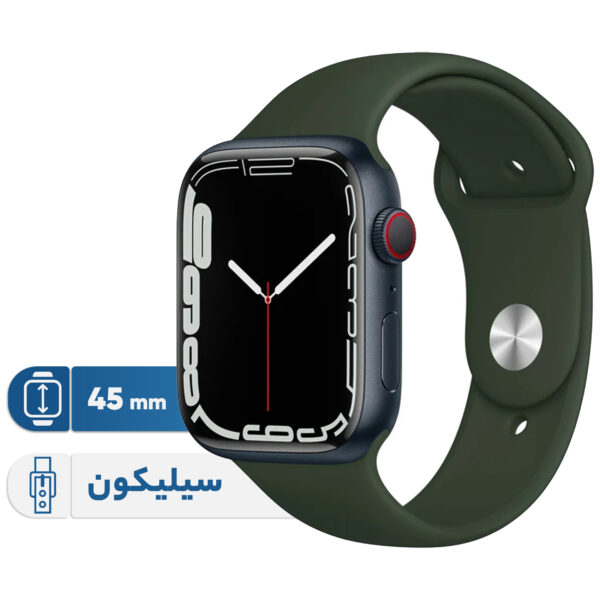 خرید و قیمت | ساعت هوشمند اپل واچ سری 7 مدل 45mm Aluminum Case with Sport silicone Band