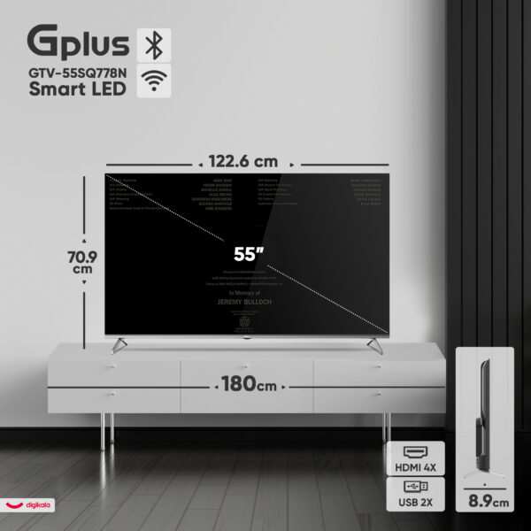 تلویزیون 55 اینچ ال ای دی هوشمند جی پلاس مدل GTV-55SQ778N