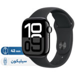 خرید و قیمت | ساعت هوشمند اپل مدل Series 10 42mm Aluminum دارای قابلیت های کنترل موسیقی (Music Player)، قابلیت مکالمه از طریق بلوتوث، قابلیت تغییر طرح ساعت یا تم، صفحه همیشه روشن (Always-on Display)، پشتیبانی از دستیار صوتی بند سیلیکون