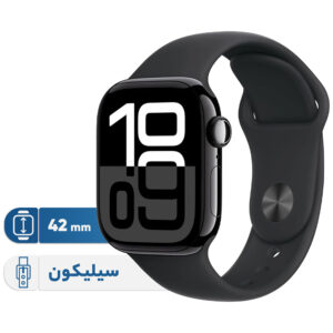 خرید و قیمت | ساعت هوشمند اپل مدل Series 10 42mm Aluminum دارای قابلیت های کنترل موسیقی (Music Player)، قابلیت مکالمه از طریق بلوتوث، قابلیت تغییر طرح ساعت یا تم، صفحه همیشه روشن (Always-on Display)، پشتیبانی از دستیار صوتی بند سیلیکون