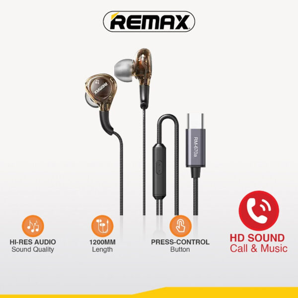 خرید و قیمت | هندزفری ریمکس مدل  RM-670a TypeC
