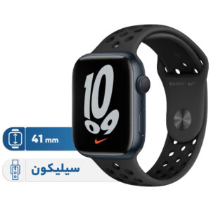 خرید و قیمت | ساعت هوشمند اپل مدل  Series 7 41mm Aluminum Case with Nike Sport Band دارای قابلیت های صفحه نمایش لمسی بند سیلیکون