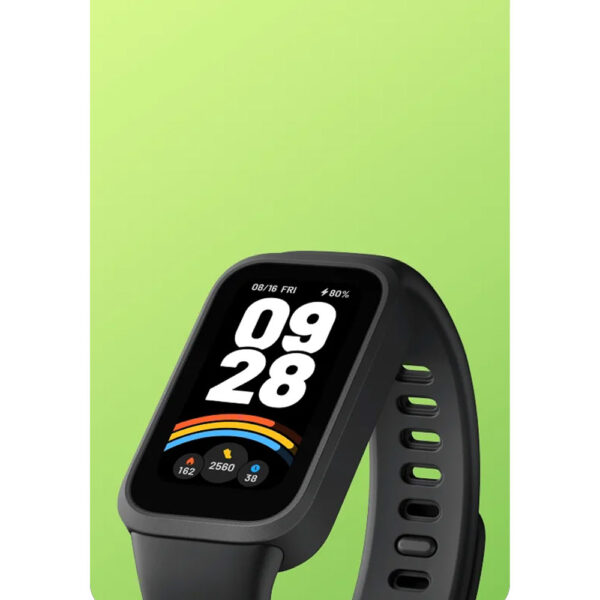 خرید و قیمت | ساعت هوشمند 46 میلی‌متری شیائومی مدل Smart Band 9 Active، کنترل موسیقی، کنترل سطح اکسیژن خون، شمارش ضربان قلب، پایش وضعیت خواب، با بند پلاستیکی