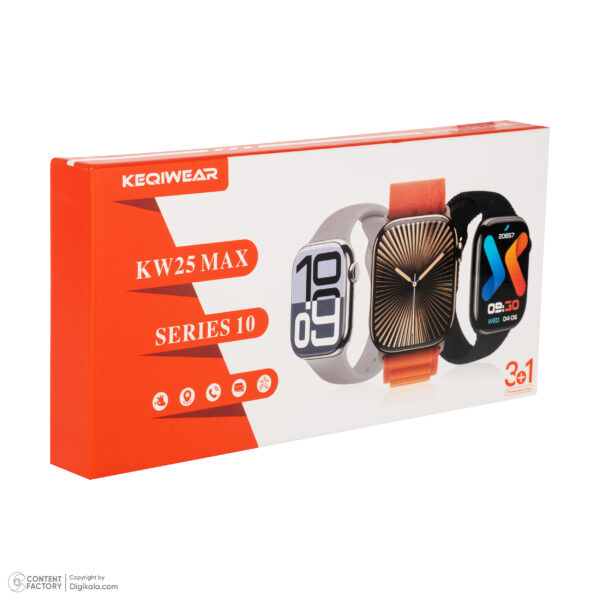 خرید و قیمت | ساعت هوشمند 45 میلی‌متری کیوکویر مدل KW25 MAX series 10 با بند سیلیکونی