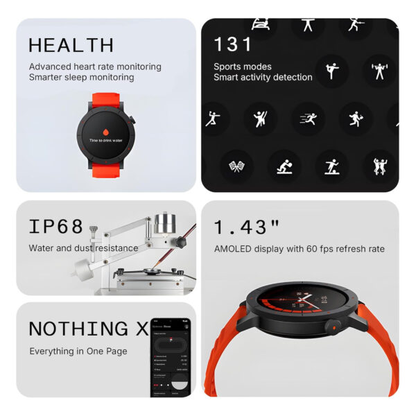 خرید و قیمت | ساعت هوشمند 47 میلی‌متری ناتینگ مدل CMF Watch Pro 3 با بند سیلیکونی