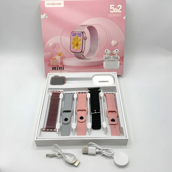 خرید و قیمت | ساعت هوشمند 41 میلی متری ویسمی مدل X33 MINI با بند فلزی به همراه هدفون