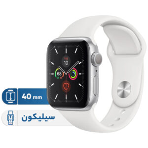 خرید و قیمت | ساعت هوشمند اپل واچ سری 5 مدل 40mm Aluminum Case With Black Sport Silicon Band