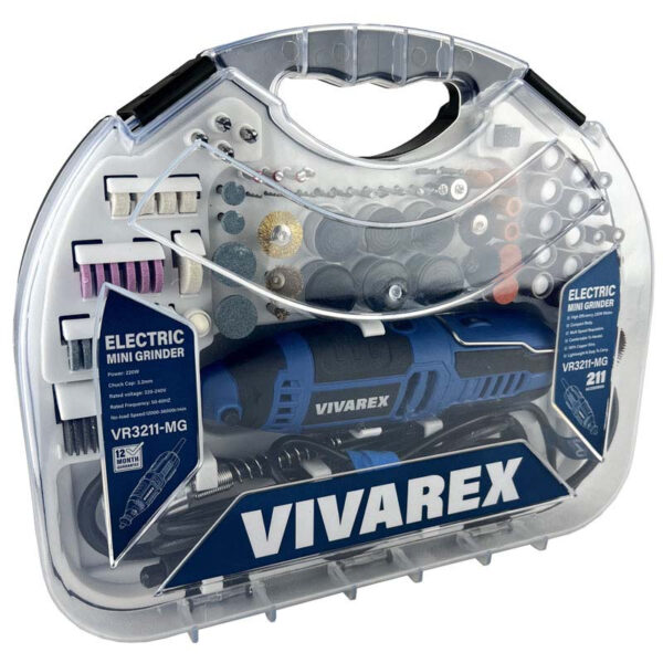 خرید و قیمت | فرز مینیاتوری دیمردار 3.2 میلیمتری 220 وات ویوارکس مدل VR3211-MG مجموعه 211 عددی